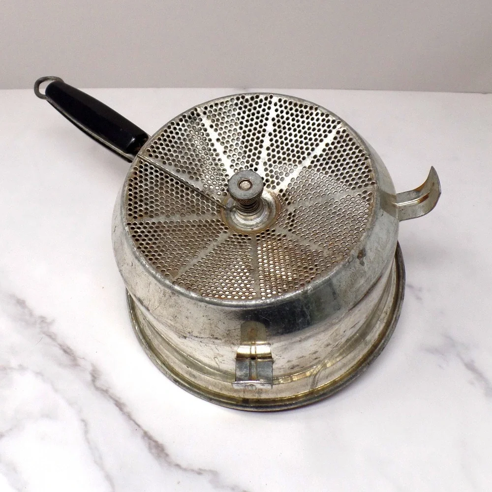 Vintage Foley Food Mill with Black Bakelite Handle and Knob (1950s)